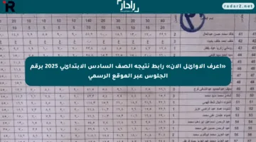 «اعرف الأوائل الآن» رابط نتيجة الصف السادس الابتدائي 2025 برقم الجلوس عبر الموقع الرسمي